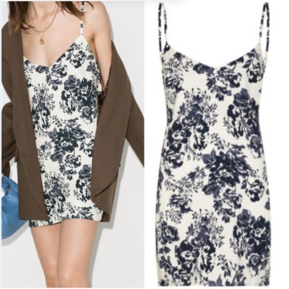 Reformation Dresses & Skirts - Reformation Demsey slip dress floral print thigh length sleeveless ties in back